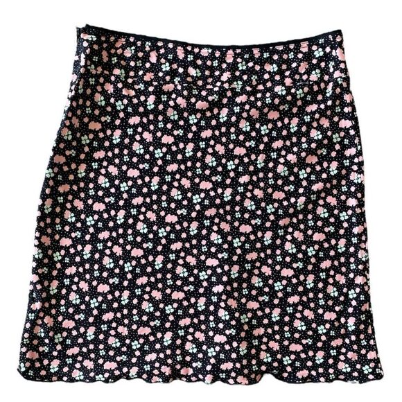 Free People IRL Black Pink Floral Slip Y2K Aesthetic Skirt NWT Size 6/Small - Picture 3 of 8